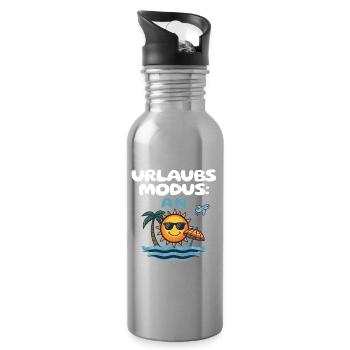 Urlaubsmodus An Strand Sonne Meer Reise Idee - Trinkflasche mit integriertem Trinkhalm - Lightsilver - Rechts