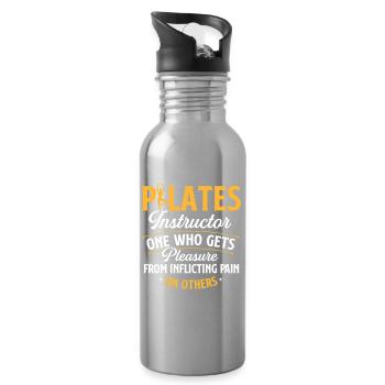 Pilates-Lehrer Schmerzdefinition Humor - Trinkflasche mit integriertem Trinkhalm - Lightsilver - Rechts