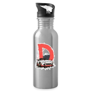 D Drift Mount Fuji Autografik - Trinkflasche mit integriertem Trinkhalm - Lightsilver - Rechts