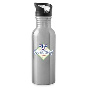 Oberstdorf Bayern Deutschland Retro Kuh Souvenir - Trinkflasche mit integriertem Trinkhalm - Lightsilver - Rechts