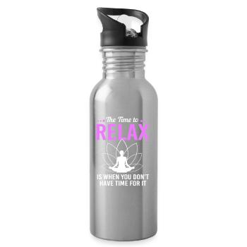 Buddhism Buddhist Buddha Zen Meditation Namaste - Water bottle with straw - silver - Right