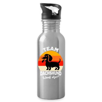 Team Dachshund - Water bottle with straw - silver - Right