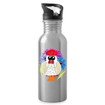 Birthday Mother's Day Chicken Hen Chickens - Water bottle with straw - silver - Right