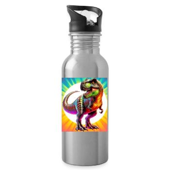 dinosaur - Water bottle with straw - silver - Right