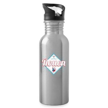 Rouen Normandie in Frankreich mit Hahn Souvenir - Trinkflasche mit integriertem Trinkhalm - Lightsilver - Rechts