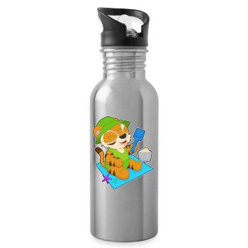 Été de sable de Tiger Beach - Gourde avec paille intégrée - argent clair - Droite
