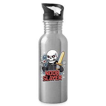 Sweat à capuche Noob Slayer Grim Skull - Gourde avec paille intégrée - argent clair - Droite