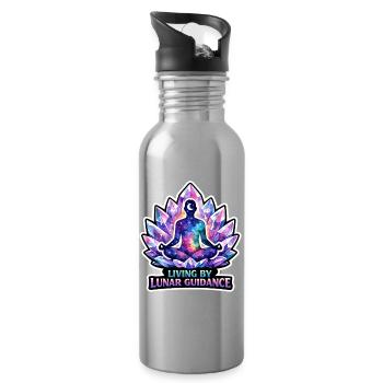 Mondmeditation, Mondachtsamkeit, Spirituell - Trinkflasche mit integriertem Trinkhalm - Lightsilver - Rechts