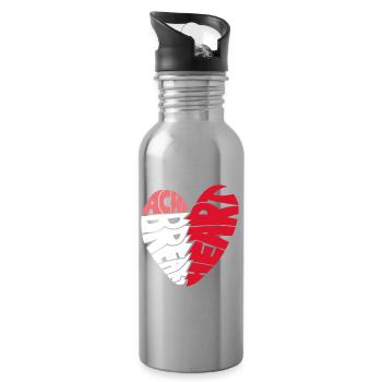 Cœur brisé douloureux - Faute de frappe de cœur brisé - Gourde avec paille intégrée - argent clair - Droite