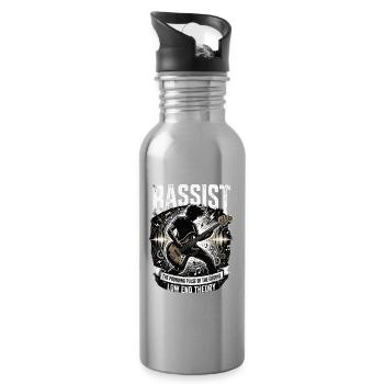Bass Pulse Groove - Water bottle with straw - silver - Right