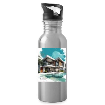 Ex' moderne Villa am Pool - Trinkflasche mit integriertem Trinkhalm - Lightsilver - Rechts