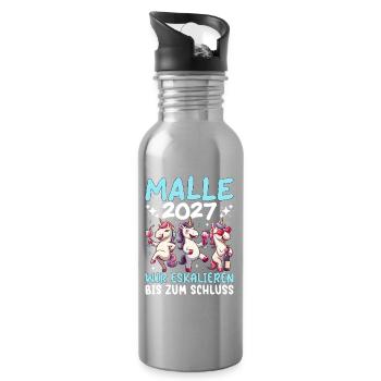 Malle 2027 We escalate to the end unicorn - Water bottle with straw - silver - Right