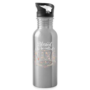 Sie nannte Nana Muttertags-Oma - Trinkflasche mit integriertem Trinkhalm - Lightsilver - Rechts