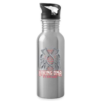 Wikinger DNA Axt Symbol – Es liegt im Blut - Trinkflasche mit integriertem Trinkhalm - Lightsilver - Rechts