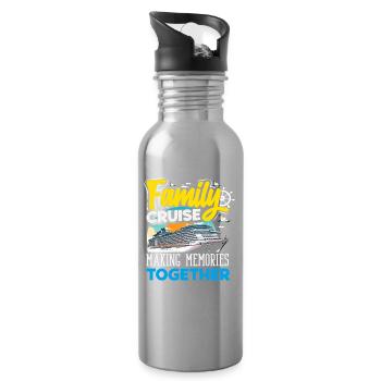 Family Cruise Making Memories Together - Water bottle with straw - silver - Right