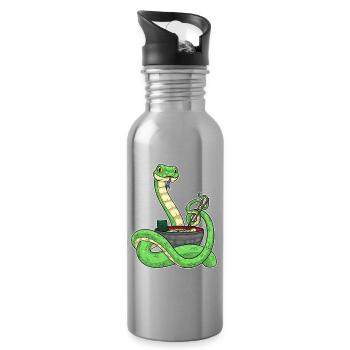 Cuisinière serpent cuisine de ramen - Gourde avec paille intégrée - argent clair - Droite