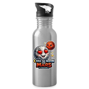 Lass Uns Zum Mars Gehen. Mars-erkundungsmission - Trinkflasche mit integriertem Trinkhalm - Lightsilver - Rechts