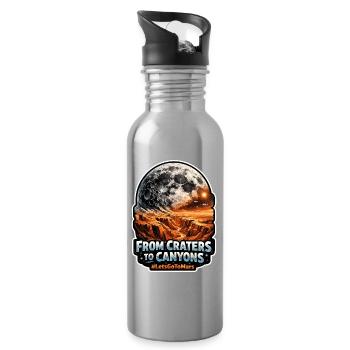 Lass Uns Zum Mars Gehen. Mars-erkundungsmission - Trinkflasche mit integriertem Trinkhalm - Lightsilver - Rechts