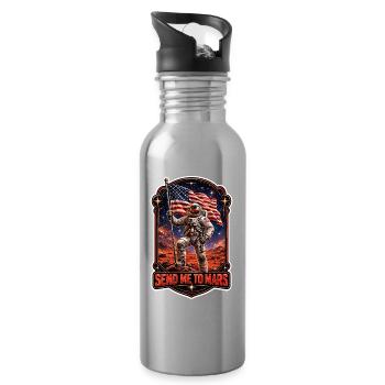 Lass Uns Zum Mars Gehen. Mars-erkundungsmission - Trinkflasche mit integriertem Trinkhalm - Lightsilver - Rechts