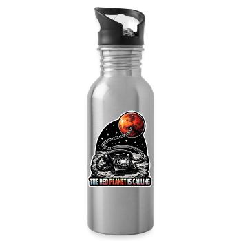 Lass Uns Zum Mars Gehen. Mars-erkundungsmission - Trinkflasche mit integriertem Trinkhalm - Lightsilver - Rechts