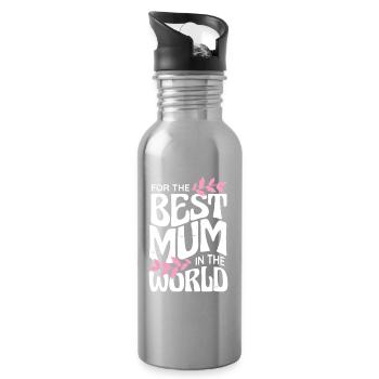 Meilleure maman du monde - Gourde avec paille intégrée - argent clair - Droite
