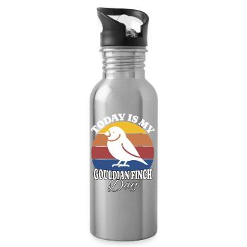 Gouldamadine Gouldian Finch - Trinkflasche mit integriertem Trinkhalm - Lightsilver - Rechts