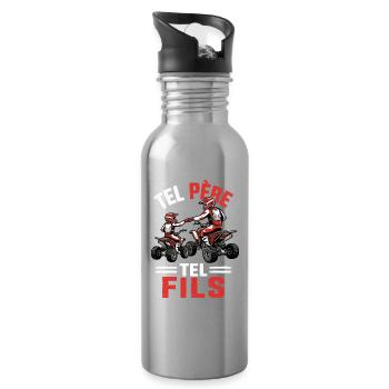 Tel Père Tel Fils Quad ATV Papa Fils Cadeau - Gourde avec paille intégrée - argent clair - Droite
