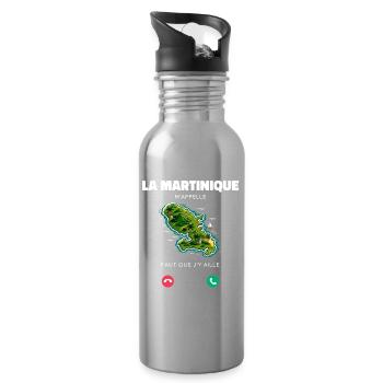 La Martinique M’appelle Faut Que J’y Aille Humour - Gourde avec paille intégrée - argent clair - Droite