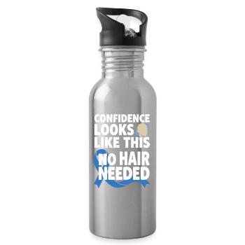 Alopezie-bewusstsein Alopecia Areata Haarausfall - Trinkflasche mit integriertem Trinkhalm - Lightsilver - Rechts