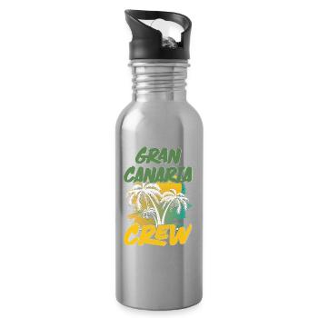 Gran Canaria Crew - Trinkflasche mit integriertem Trinkhalm - Lightsilver - Rechts