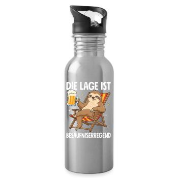 Die Lage Ist Besäufniserregend - Trinkflasche mit integriertem Trinkhalm - Lightsilver - Rechts