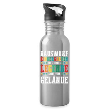 Eine Legende Geht vom Gelände - Trinkflasche mit integriertem Trinkhalm - Lightsilver - Rechts