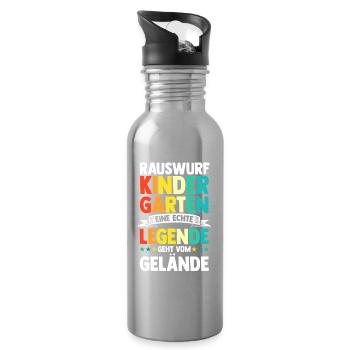 Eine Legende Geht vom Gelände - Trinkflasche mit integriertem Trinkhalm - Lightsilver - Rechts