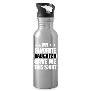 Father's Day motto The coolest dad Best dad - Water bottle with straw - silver - Right