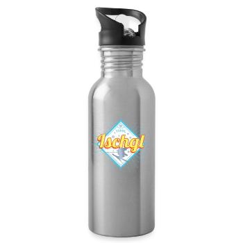 Ischgl in Tirol Österreich Skifahrer Souvenir - Trinkflasche mit integriertem Trinkhalm - Lightsilver - Rechts