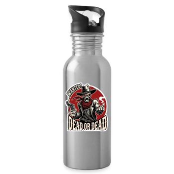 Dead or Dead Skull Western - Water bottle with straw - silver - Right