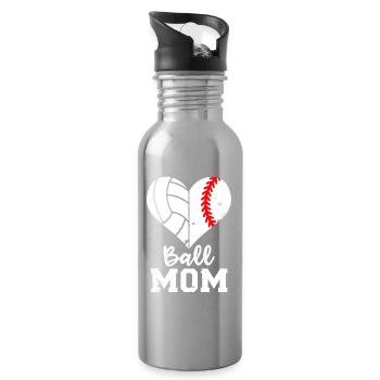 Ball-Mom-Herz-Splitter - Trinkflasche mit integriertem Trinkhalm - Lightsilver - Rechts