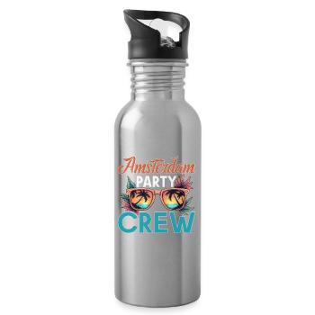Amsterdam Crew - Water bottle with straw - silver - Right