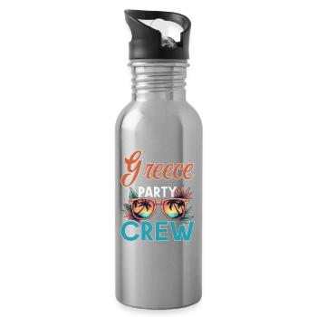 Greece Crew - Trinkflasche mit integriertem Trinkhalm - Lightsilver - Rechts
