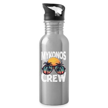 Mykonos Crew - Water bottle with straw - silver - Right