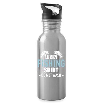 Lucky Fishing Shirt Do Not Wash - Water bottle with straw - silver - Right
