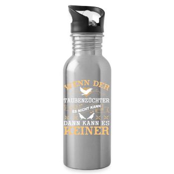 Taubenflüsterer brieftaubenzucht Taubenzüchter - Trinkflasche mit integriertem Trinkhalm - Lightsilver - Rechts