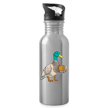 Duck Coffee Mug - Water bottle with straw - silver - Right