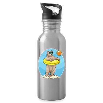 Été de la baignée de Bear Beach - Gourde avec paille intégrée - argent clair - Droite