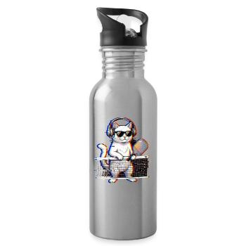  Funny Was That Out? Retro Pickleball Paddle - Trinkflasche mit integriertem Trinkhalm - Lightsilver - Rechts