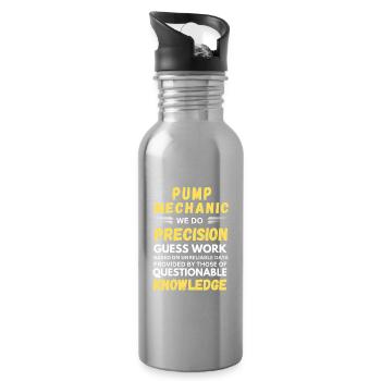 Pump Mechanic - We Do Precision Guesswork - Water bottle with straw - silver - Right