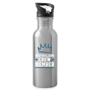 Bodybuilding Crew - Trinkflasche mit integriertem Trinkhalm - Lightsilver - Rechts