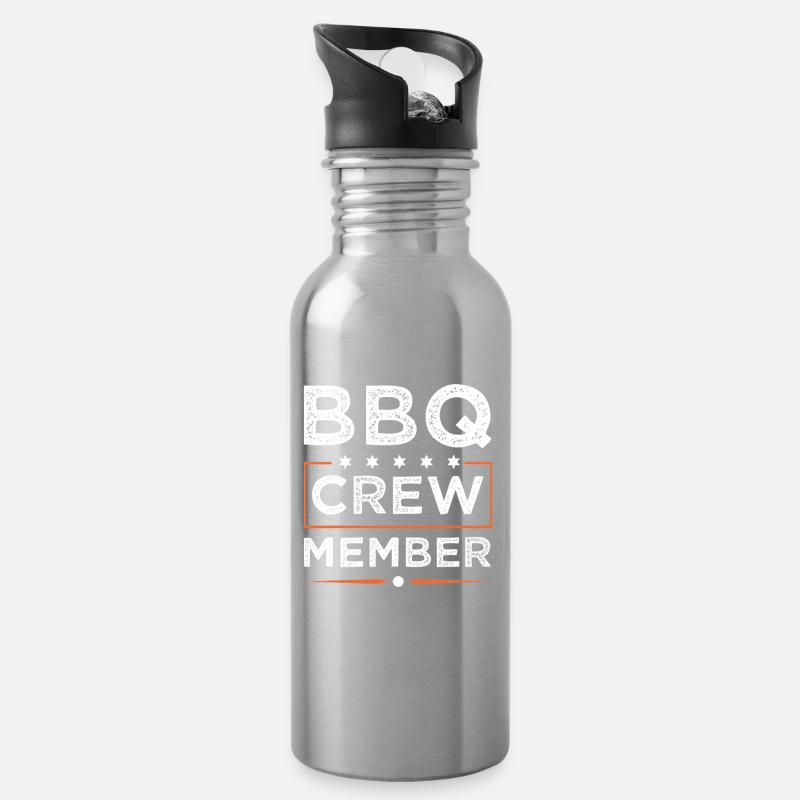 Bbq Crew - Water bottle with straw - silver