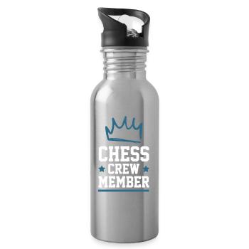Chess Crew - Trinkflasche mit integriertem Trinkhalm - Lightsilver - Rechts