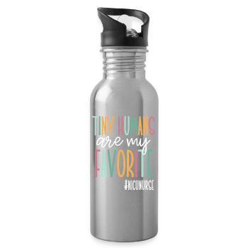 Tiny Humans Are My Favorite - Water bottle with straw - silver - Right